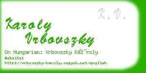 karoly vrbovszky business card